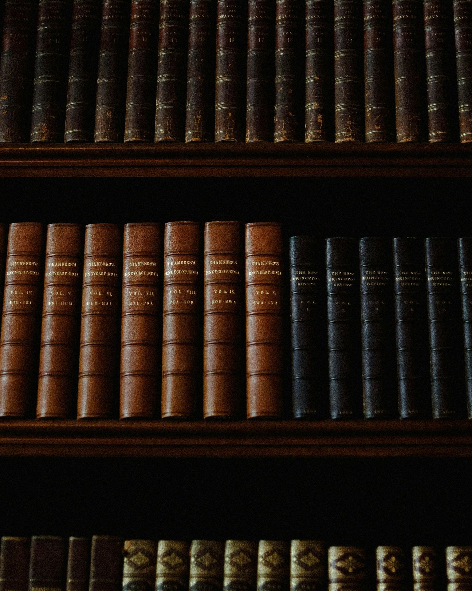 a row of books